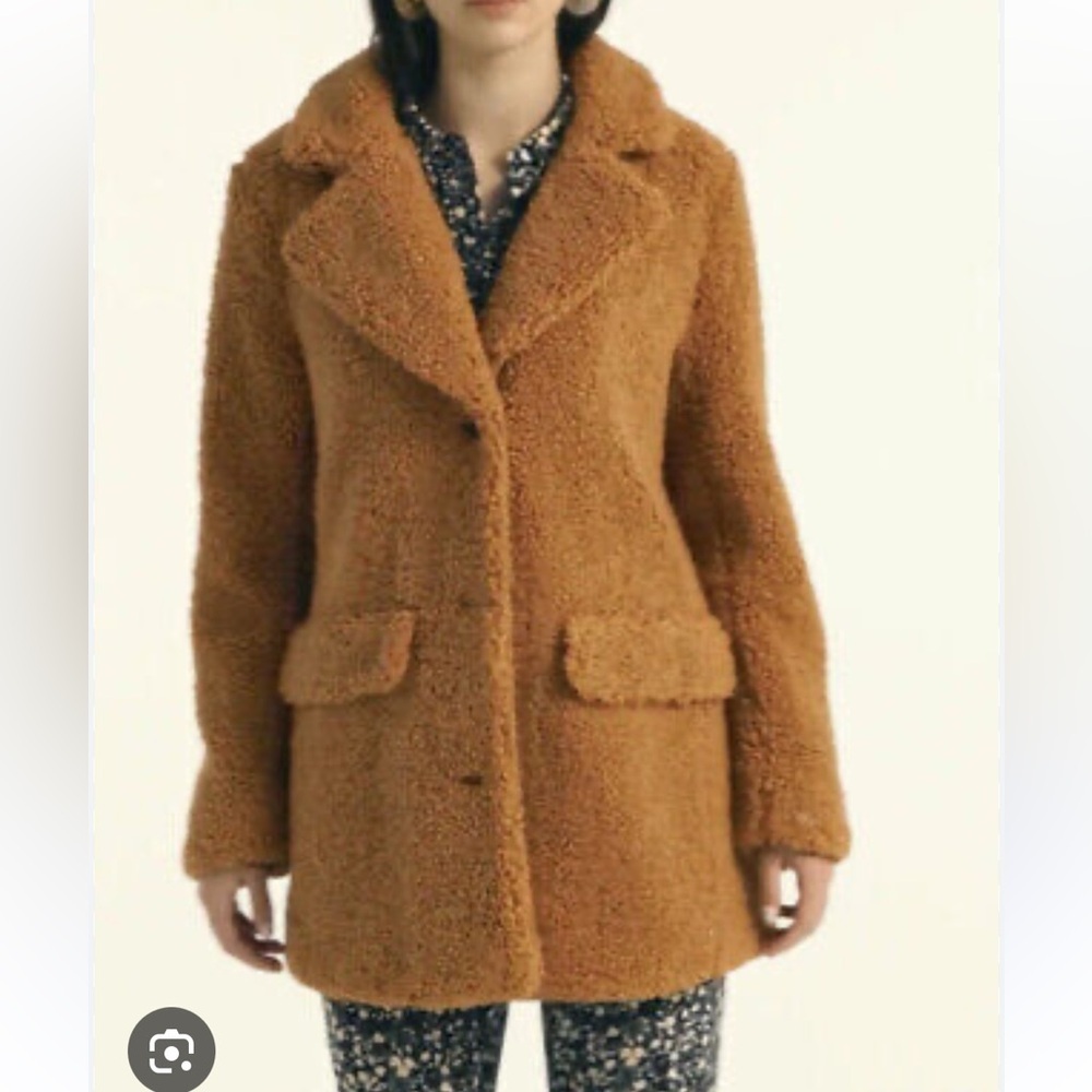 J.Crew Teddy sherpa jacket coat in Adobe Clay size medium